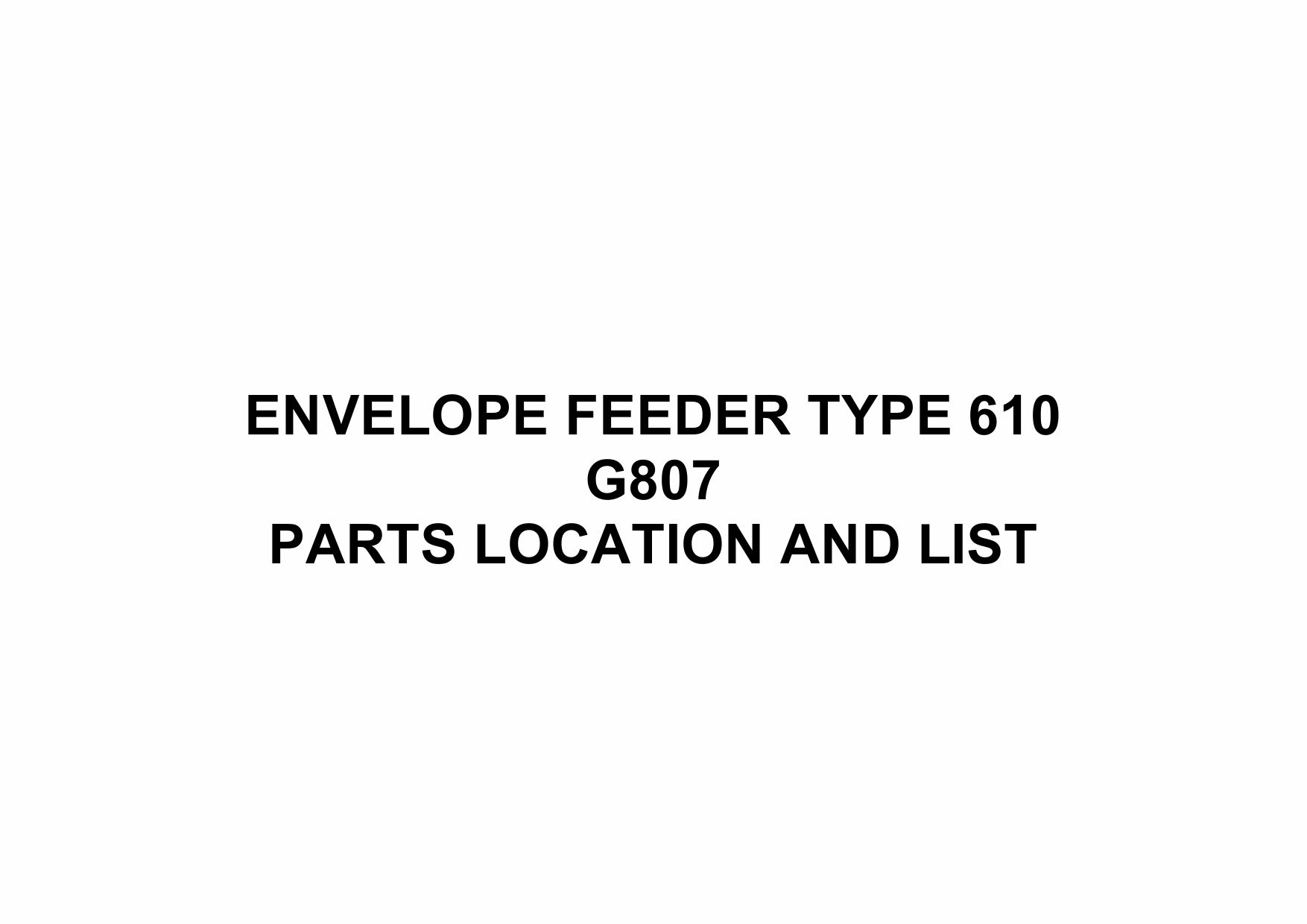 RICOH Options G807 ENVELOPE-FEEDER-TYPE-610 Parts Catalog PDF download-1
